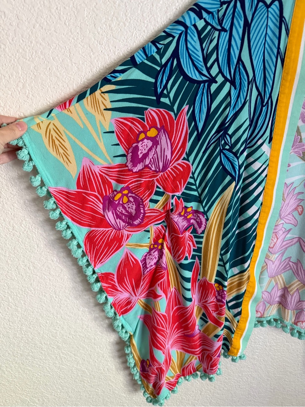 Trina Turk Terra Nostra Kimono Swim Cover Up Tasseled OS - Picture 4 of 6